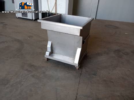 Elevador tombador virador de produto com carrinho em a�o inox