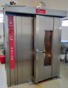Forno rotativo em inox com carrinho duplo Supremax � g�s