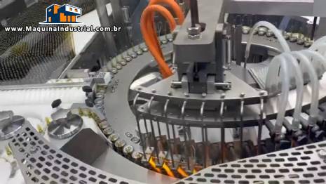 Envasadora rotativa e seladora para ampolas de vidro injetáveis em inox 316 L Bausch 24.000 unid / hora