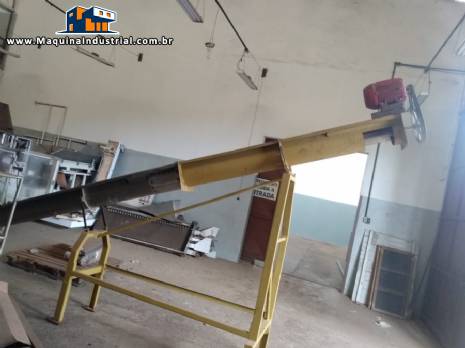 Rosca transportadora em a�o inox com estrutura em a�o carbono 6 metros