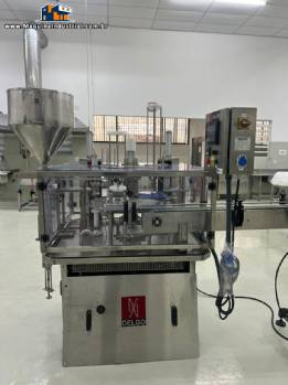 Envasadora dosadora volumtrica com seladora e tampadora em inox Delgo 2000 potes por hora