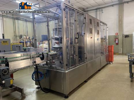 Aplicadora autom�tica com t�nel de encolhimento para r�tulos sleeve EPET Brasil Cabaserv