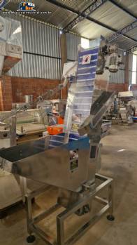 Alimentador posicionador abastecedor em aço inox de tampas Norma Alimentador posicionador abastecedor em aço inox de tampas Norma