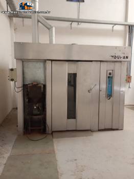 Forno rotativo carrinho duplo Indupan com aquecimento a pellets Forno rotativo carrinho duplo Indupan com aquecimento a pellets