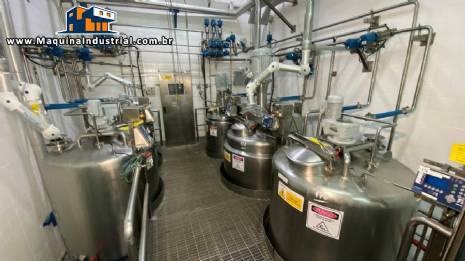 Planta para fabricação de xarope para bebidas porte multinacional equipamentos importados alto padrão linha em inox 316 Planta para fabricação de xarope para bebidas porte multinacional equipamentos importados alto padrão linha em inox 316